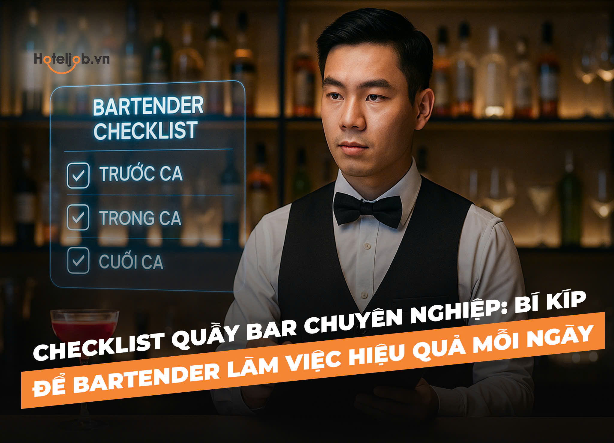 Checklist quầy bar chuyên nghiệp: Bí kíp để Bartender làm việc hiệu quả mỗi ngày